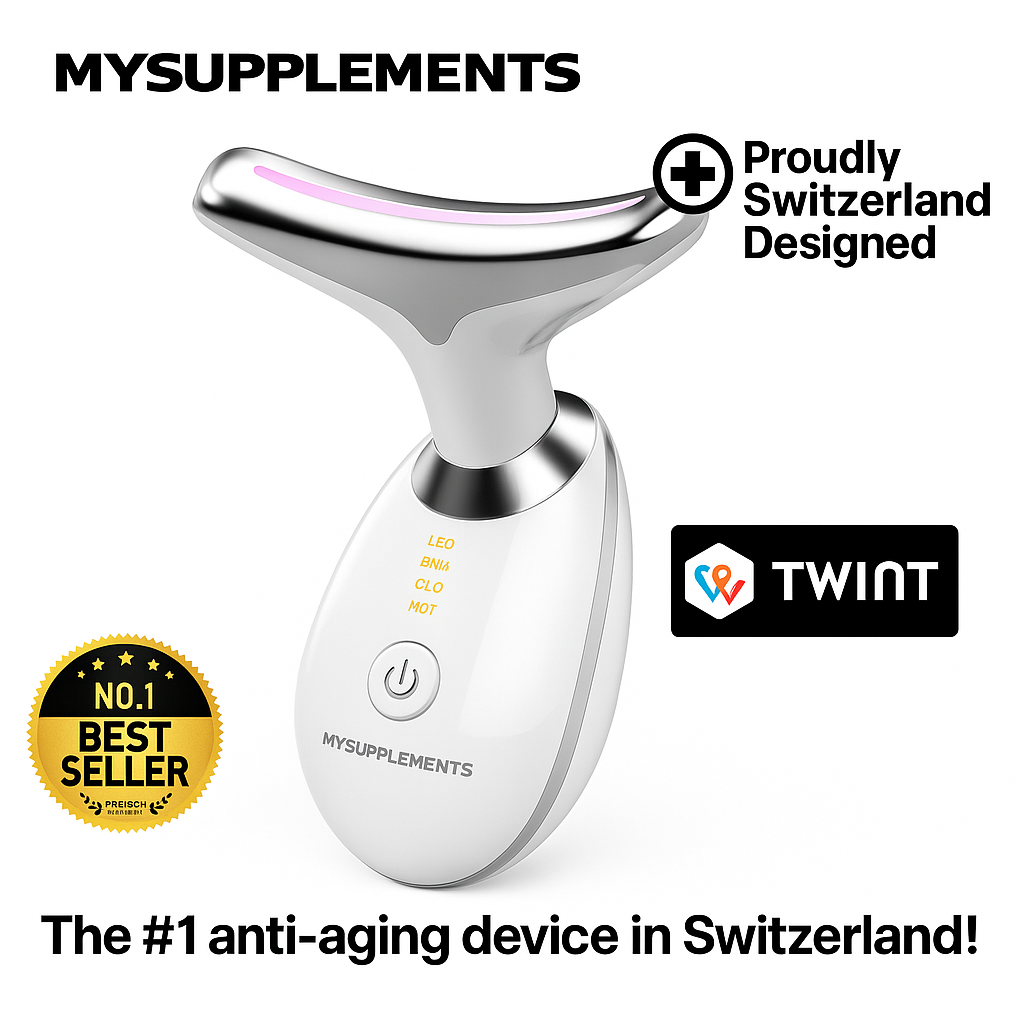 MySupplements® Premium EMS Lumière rouge 7-LED Massage Visage &amp; Cou
