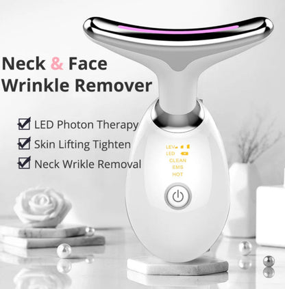 MySupplements® Premium EMS Lumière rouge 7-LED Massage Visage &amp; Cou