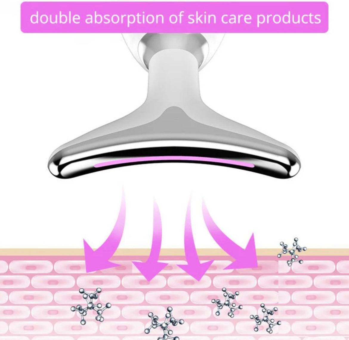 MySupplements® Premium EMS Lumière rouge 7-LED Massage Visage &amp; Cou
