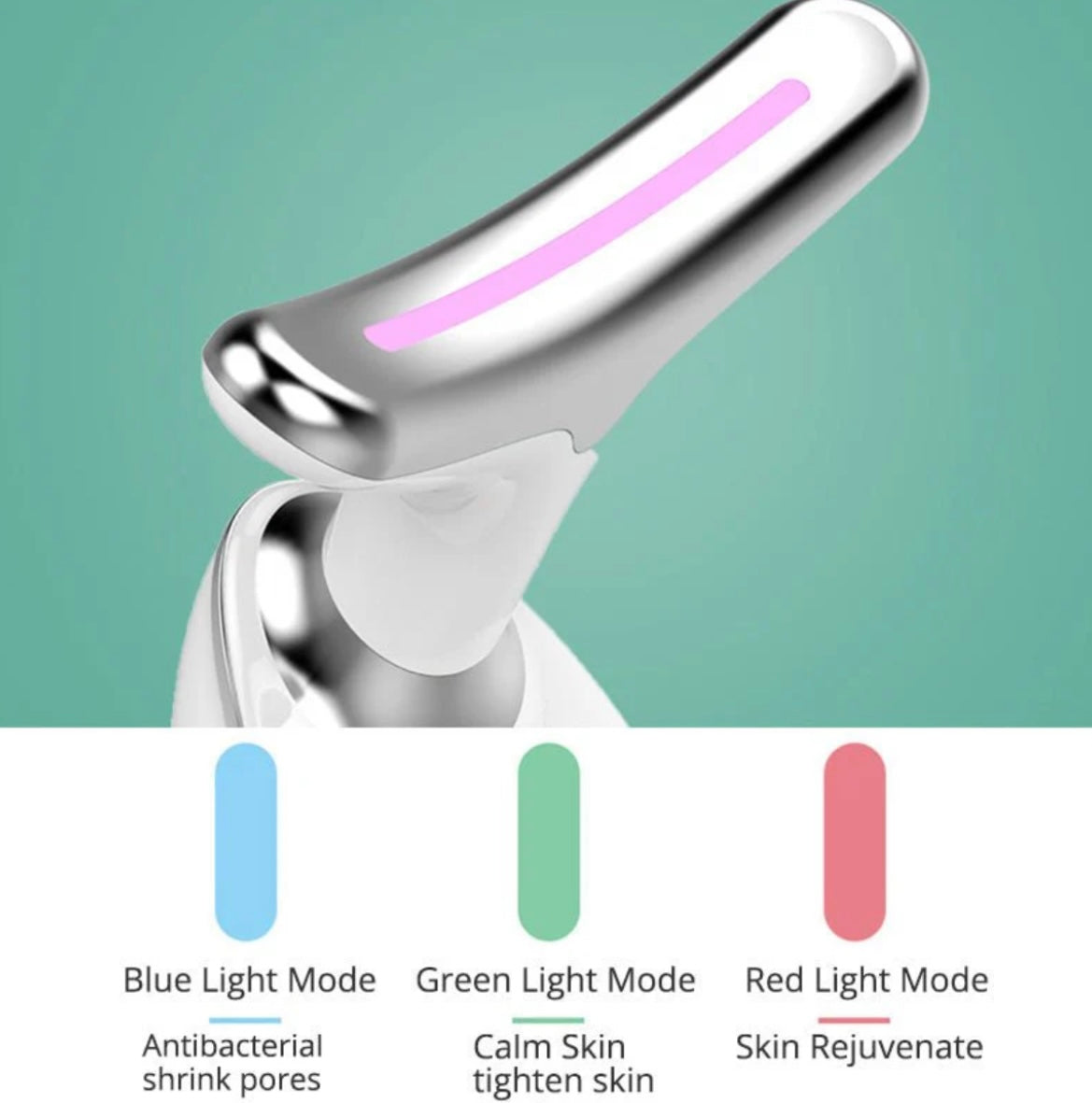 MySupplements® Premium EMS Lumière rouge 7-LED Massage Visage &amp; Cou
